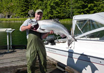 Salmon fishing on west coast Vancouver Island with Island Tides BC fishing lodge.